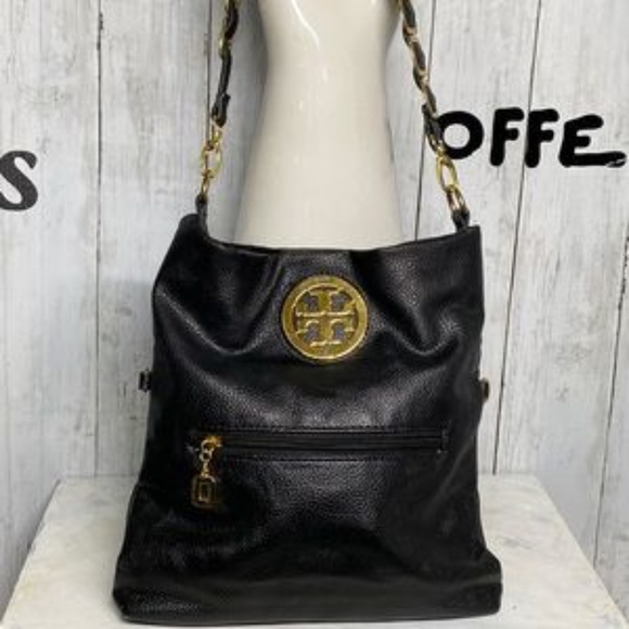 Tory Burch Pebbled Leather Bag Gold Chain/Emblem Dust Bag EXCELLENT CONDITION - Picture 4 of 14